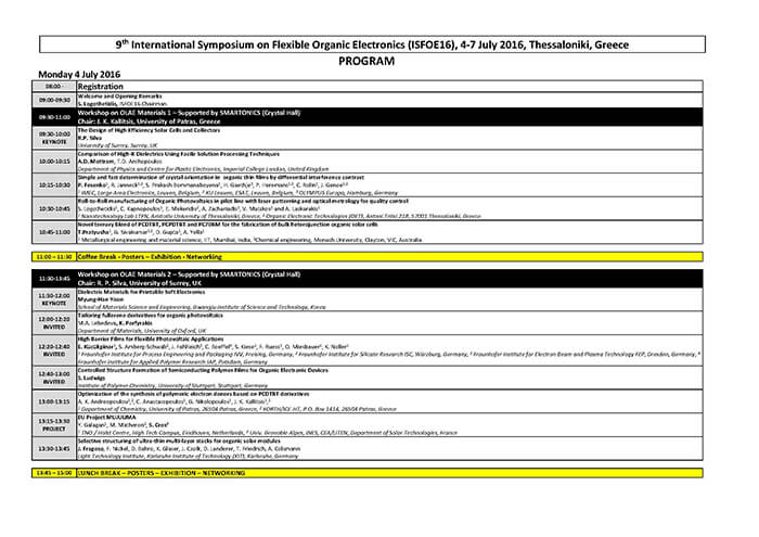 ISFOE16 PROGRAM